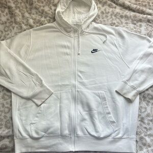 Nike White Full Zip-Up Hoodie